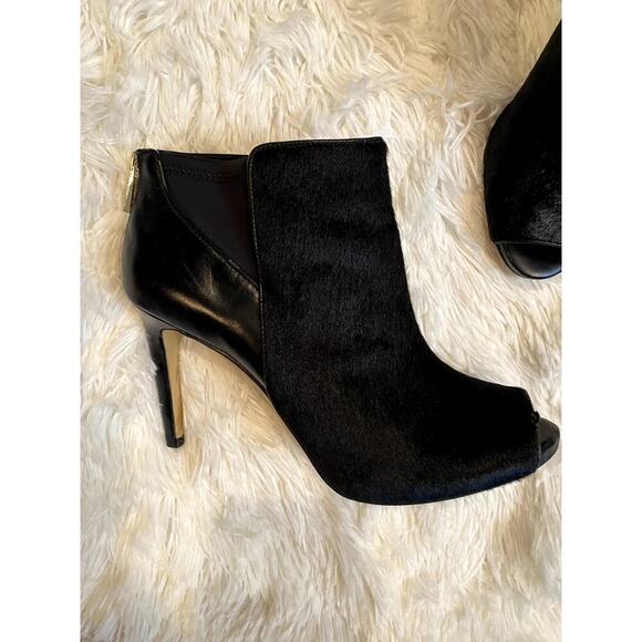 Ann Taylor Peeptoe Calf Hair Peep Toe Black Ankle Bootie - Size 8M (EUC) - Picture 3 of 9